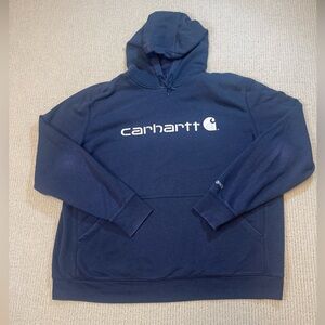 Carhartt Men's 2XL Force Delmont Signature Graphic Hoodie Relaxed Fit Blue